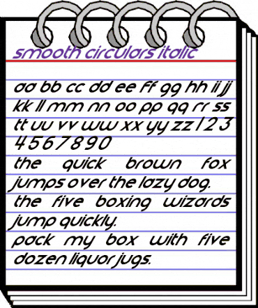 Smooth Circulars Italic animated font preview