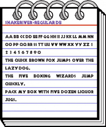 SnakeRiver DB Regular animated font preview
