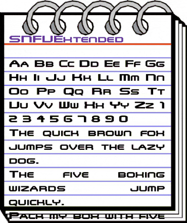 SNFUExtended Regular animated font preview