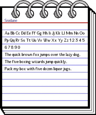 Snidane Regular animated font preview