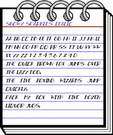 Snowy Sparkles Italic animated font preview