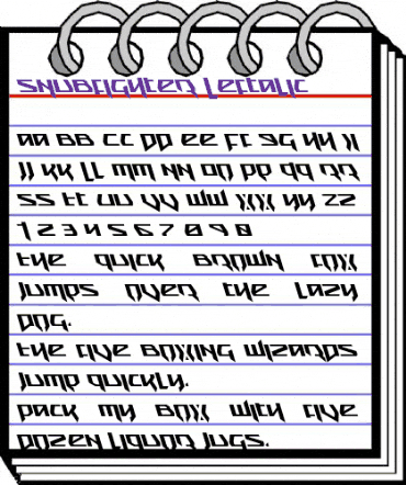 Snubfighter Leftalic Italic animated font preview