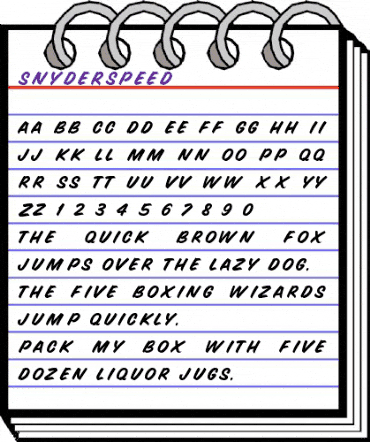 SnyderSpeed Regular animated font preview