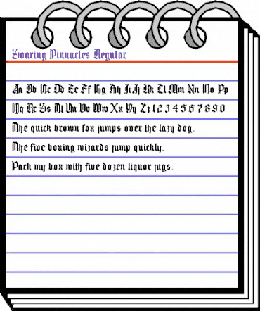 Soaring Pinnacles Regular animated font preview