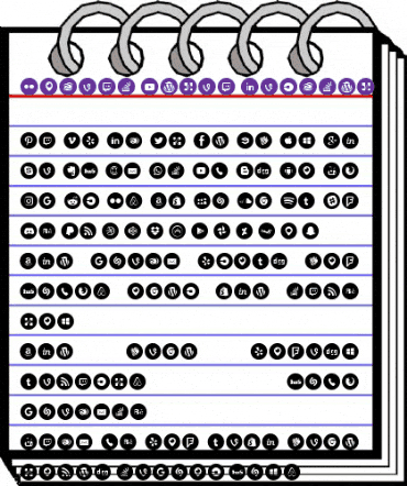 Social Media Circled Regular animated font preview