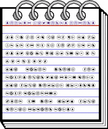 social networks colors Regular animated font preview