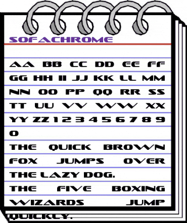 Sofachrome Regular animated font preview