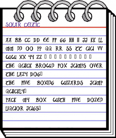 Solar Celtic Regular animated font preview