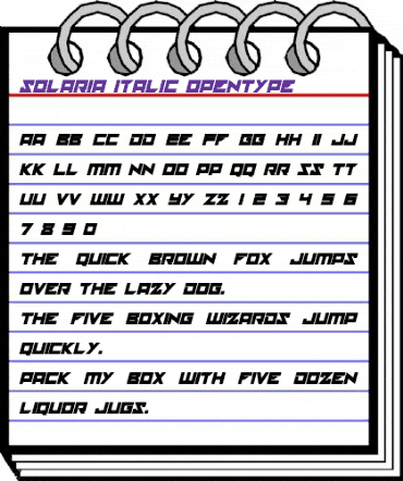 solaria Italic animated font preview