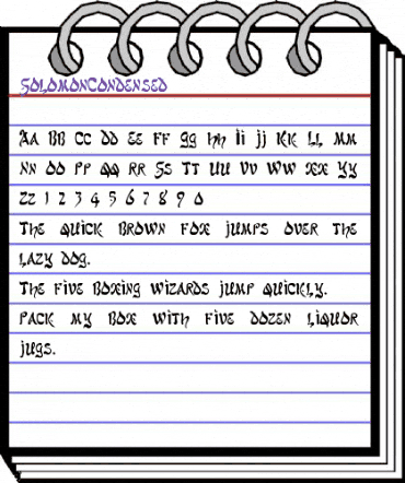 SolomonCondensed Regular animated font preview