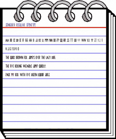 Songbird Regular animated font preview