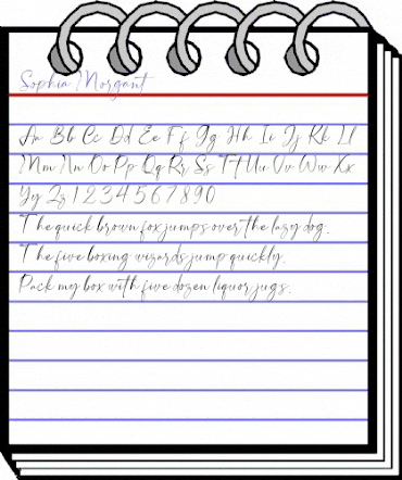 Sophia Morgant Regular animated font preview