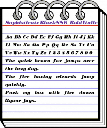 SophisticateBlackSSK BoldItalic animated font preview
