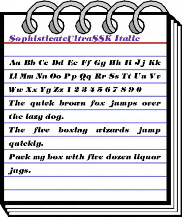 SophisticateUltraSSK Italic animated font preview SophisticateUltraSSK Italic animated font preview