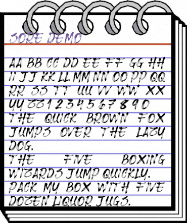 Sore Regular animated font preview