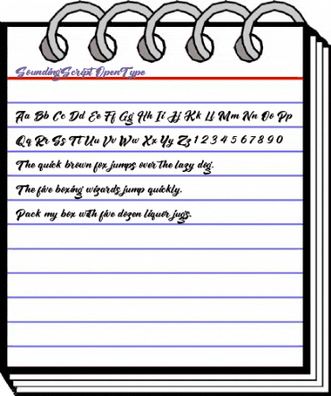 Sounding Script Regular animated font preview