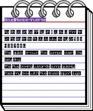 Soup Recipe-Inverse Regular animated font preview