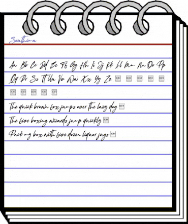 Southima Regular animated font preview