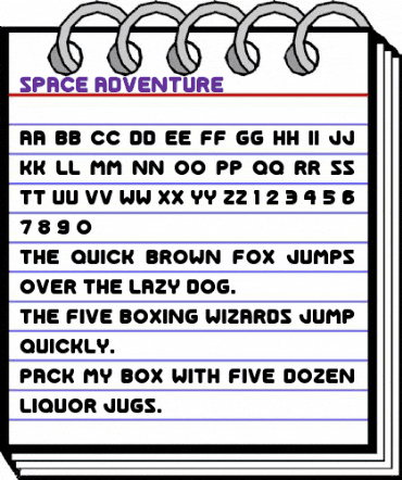 Space Adventure Normal animated font preview
