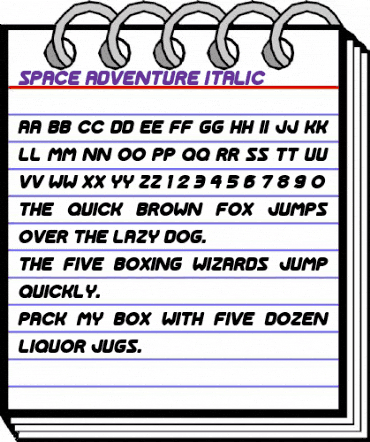 Space Adventure Cursiva animated font preview