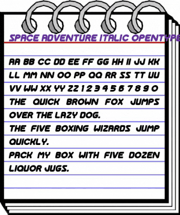 Space Adventure Cursiva animated font preview