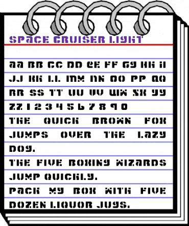 Space Cruiser Light Light animated font preview