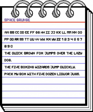 Space Grunge Regular animated font preview