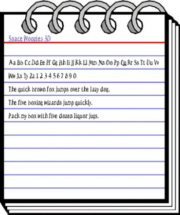 Space Woozies 3D Regular animated font preview