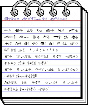 Space Woozies Extras Regular animated font preview