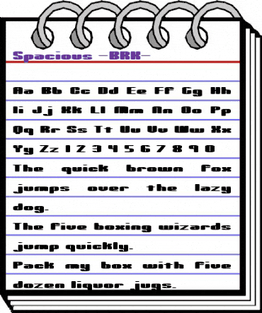 Spacious (BRK) Regular animated font preview