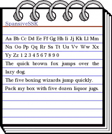 SpansiveSSK Regular animated font preview