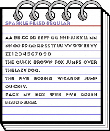 Sparkle Filled Regular animated font preview