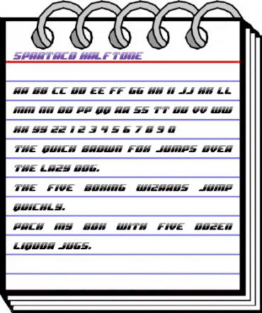 Spartaco Halftone Regular animated font preview