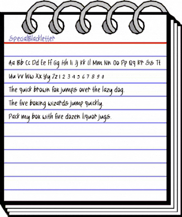 SpecialBlackletter Regular animated font preview