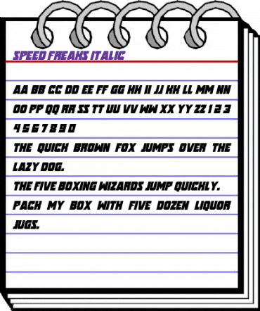 Speed Freaks Italic animated font preview
