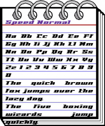 Speed Normal animated font preview