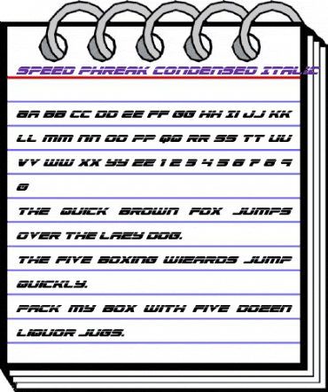 Speed Phreak Condensed Italic Condensed Italic animated font preview