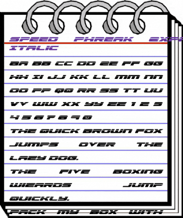 Speed Phreak Expanded Italic Expanded Italic animated font preview