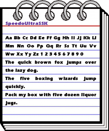SpeedoUltraSSK Regular animated font preview