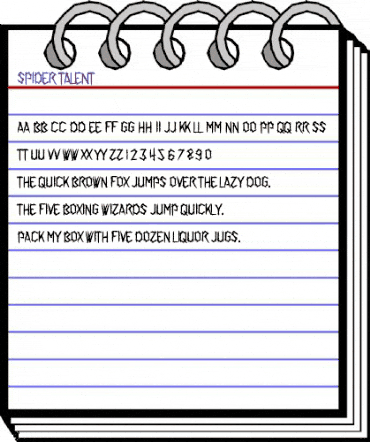 Spider Talent Regular animated font preview