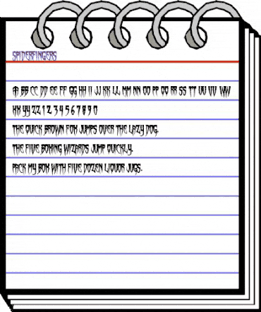 Spiderfingers Regular animated font preview