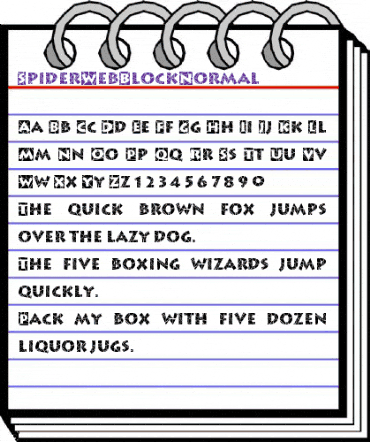 SpiderWebBlock Regular animated font preview