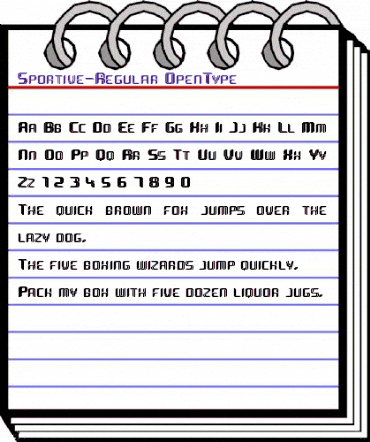 Sportive Regular animated font preview