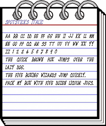 Spotsticks Italic animated font preview Spotsticks Italic animated font preview