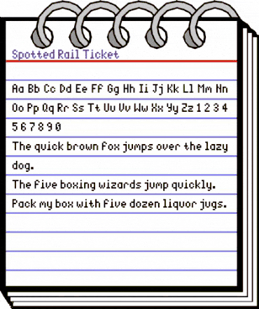 Spotted Rail Ticket Regular animated font preview