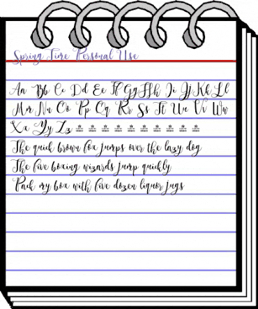 Spring Time Personal Use Regular animated font preview