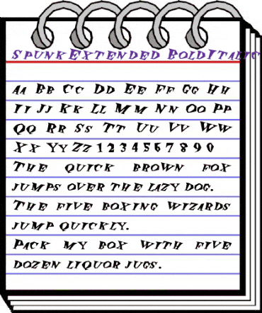 SpunkExtended BoldItalic animated font preview