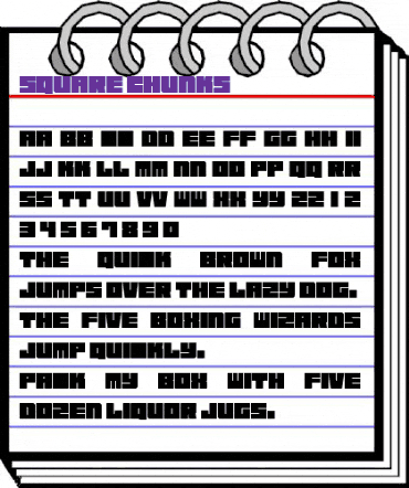 Square Chunks Regular animated font preview Square Chunks Regular animated font preview