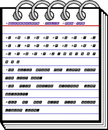 Squaresharps Italic animated font preview