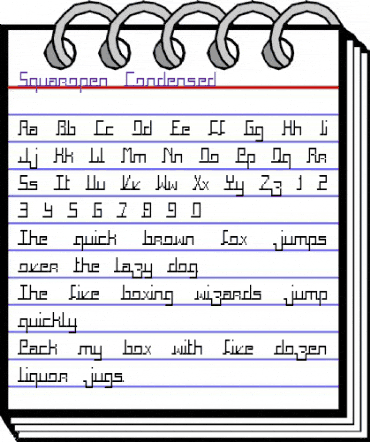 Squaropen Condensed animated font preview